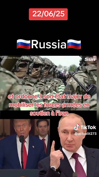 Vladimir Poutine vient de prendre la parole en urgence, appellant solennellement à l’unité du peuple russe et ordonne à son état-major de mobiliser les forces armées en soutien à l’Iran, après une attaque fulgurante des États-Unis contre des sites nucléaires iraniens.#france🇫🇷 #paris #france #france🇫🇷 #paris #france #france🇫🇷 #paris #france #france🇫🇷 #france #france🇫🇷 #france🇫🇷