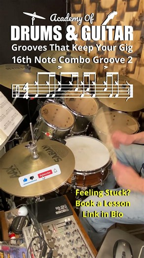 Grooves That Keep Your Gig - 16th Note Combo Groove 2 #dailydrumgroove #drumshorts