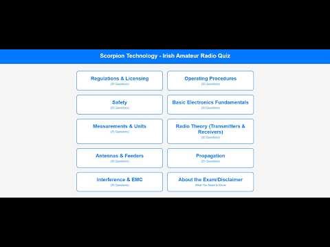 Scorpion Technology - About/Navigating the Amateur Radio Quiz