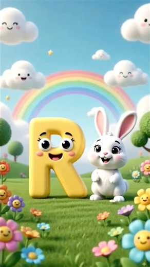 🌈ABC Alphabet Song | R🐰-V🚌 | 3D Animation | #shorts #abc #fun