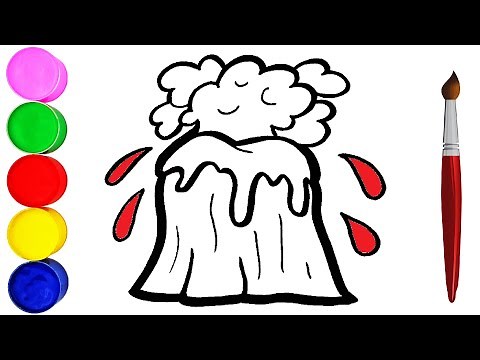 Vulkan Zeichnen und Malen für Kinder