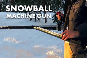 This machine gun runs on snow balls