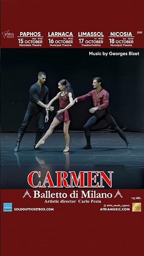 The legendary ballet CARMEN performed by Balletto di Milano in Cyprus in October 2025