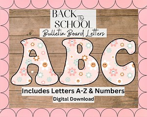 Smiley Face Bulletin Board Letters, Groovy Bulletin Board Letters, Back to School Bulletin Board Letters, Bulletin Board Letters - Etsy Canada
