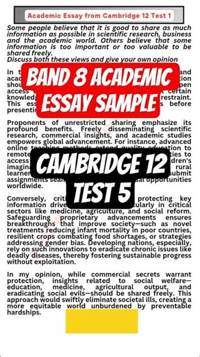 💥Band 8 Academic Essay 🎯 Cambridge 12 Test 5 #ieltsessay #ieltswritingtask2 #ieltswithparveenkhanna