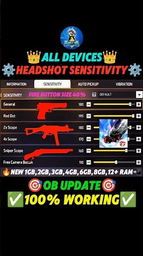 Ob51 New Update Free Fire Headshot Setting 2025 ⚡ Best Sensitivity Settings⚙️| Sensitivity Setting