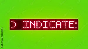 ALARM SOUND INDICATES RADIATION LEAK EVACUATE NOW Scrolling Red Dot Matrix LED Text Animation on Green Screen Seamless Loop Stock Video