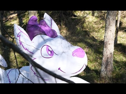 Furry Removes Air From Huge Pool Toy Wolf Inflatable