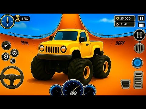 Impossible Monster Truck Mega Ramp | High Speed Racing Adventure