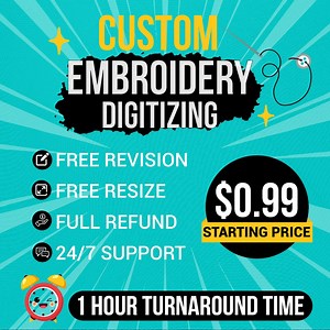 Custom Embroidery Digitizing Service: Logo & Image - Etsy
