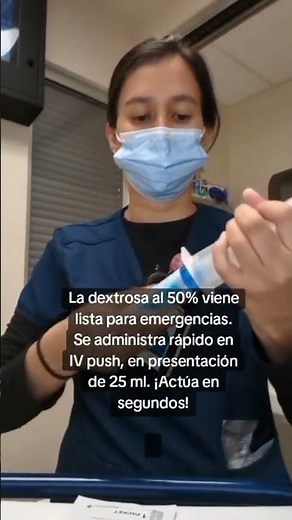 Dextrosa al 50% en presentación de 25 ml IV push está diseñada para actuar de inmediato. #Enfermería