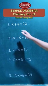 206K views · 3.3K reactions | Easy Algebra (Solve for x) #algebra #mathtutorial #math #mathmadeeasy #mathreview #csereview | Unang Math | Facebook