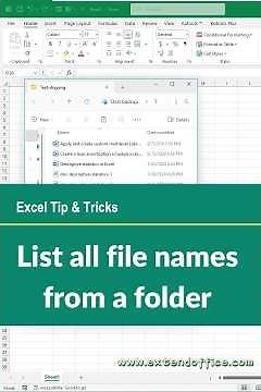 List all filenames from a folder and subfolder in Excel