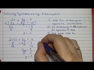 Algebra 1 Notes Solving Systems Using Elimination