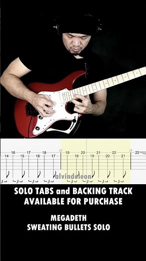 MEGADETH SWEATING BULLETS GUITAR SOLO TABS
