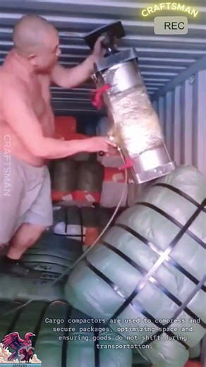 Cargo pressing tool for fast efficient stacking #video #viral