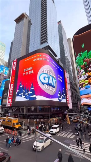 New York City Gay Men's Chorus on Instagram: "NYC, you never looked so good. 🌈✨ Huge thanks to our friends at the @nyse for featuring NYCGMC on a massive Times Square billboard. Seeing our chorus lit up in the heart of the city we love is a moment we won’t forget. Tickets are selling fast for Winter Gay Dream! Get them now at #linkinbio"