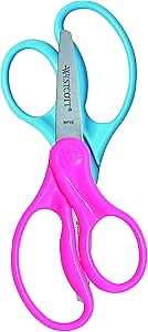 Kids Scissors 12PCS Toddler Safety Scissors with Spring Lever,Anti-Pinch Design,Blunt Tips & Soft ABS Handles for Kids Craft, Preschool, Classroom or Homeschool Use