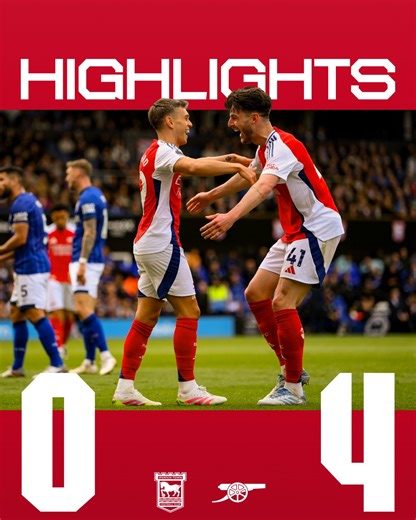 2.5M views · 92K reactions | The perfect way to round off the week  Highlights from Portman Road  | Arsenal | Facebook