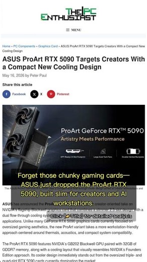 🧐👉 Why ASUS ProArt RTX 5090 Breaks the Gaming Mold for Creators #QixNewsAI