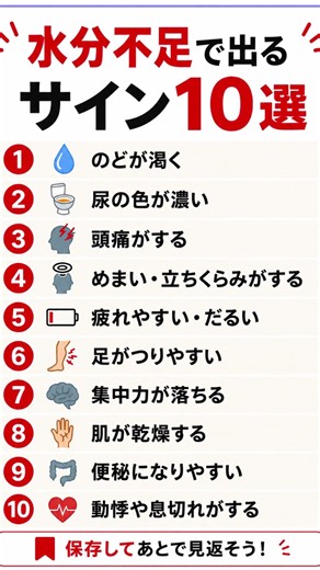 知らないと危険…水分不足で出るサイン10選【見逃し注意】 #健康 #ショート #ヘルスケア
