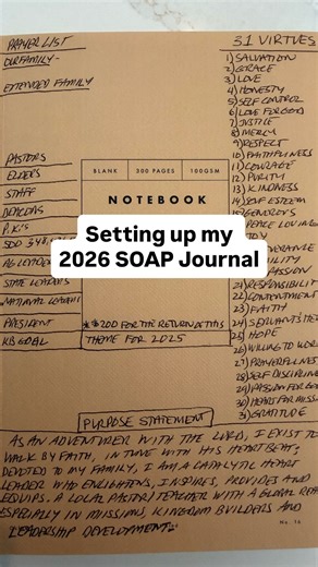 Setting up my SOAP journal for 2026! As we head into a new year, I’m choosing to be intentional about time in God’s Word. There’s something powerful about starting the year expectant—believing God will speak, guide and transform us as we seek Him daily. Let’s make the most of this year and stay open to all that God is going to do. | Rob Ketterling