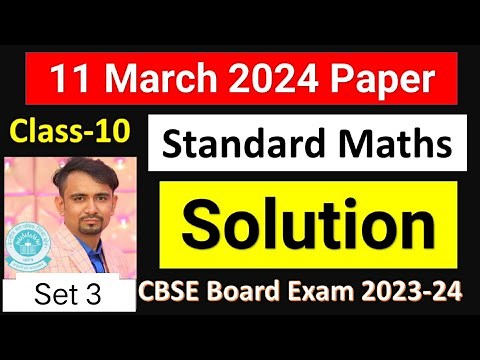 maths standard answer key class 10 set 3 / cbse class 10 standard maths solution 2024 / #mathspaper