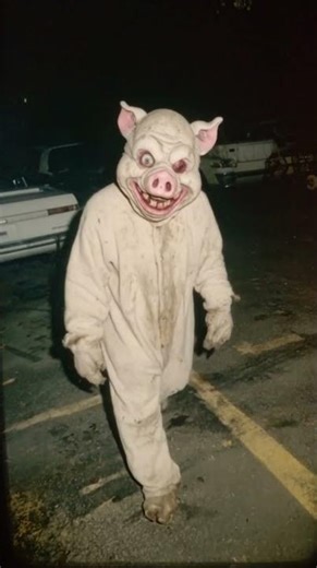 Creepy Clown And Pig Suit Caught On Camera!