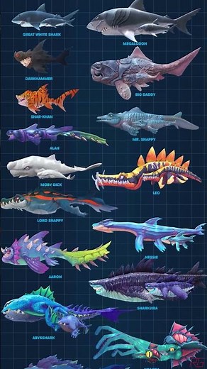 HUNGRY SHARK EVOLUTION | ALL SHARK SIZE COMPARISON [Shark Info]