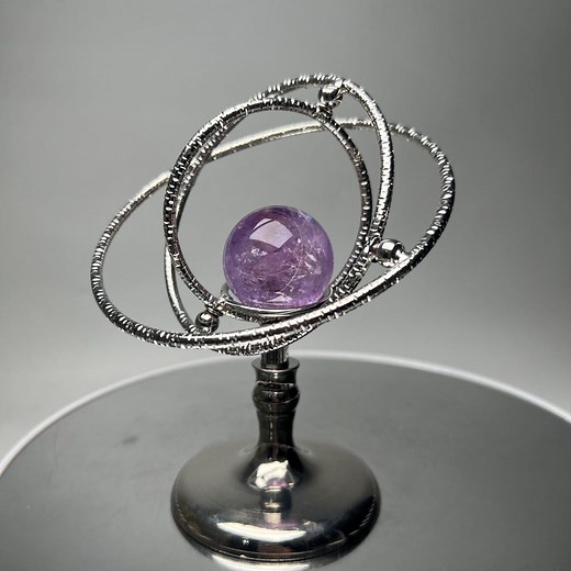 LED Spinning Silver Armillary Sphere Holder Fairy Light: Celestial Crystal Ball Stand - Etsy