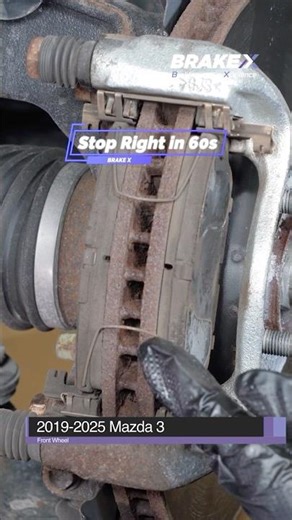 Mazda 3 2019-2025 Front Brake Job Explained in 1 Minute #mazda3 #diy #brake #diycarrepair #brakepads