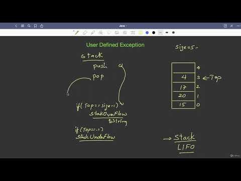 Lecture 18.10 : Student Challenge – Stack Class with Exceptions — [Abdul Bari] Java Course