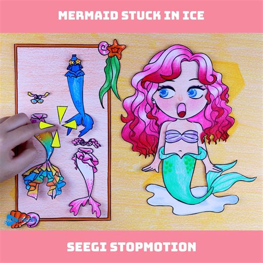 Mermaid stuck in ice © Copyright by HFL Media ☞ Do not Reup Get in touch with us: info@hflmedia.net #Seegi #cartoon #HFL #stopmotion | Stop Motion Paper ASMR