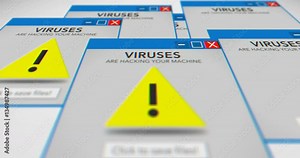 Virus scam filling up computer screen with LCD overlay - ALT Angle