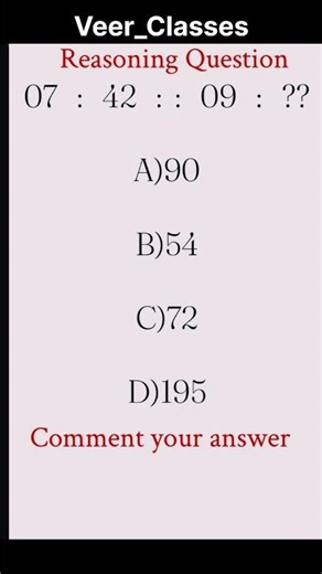 सही उत्तर कमेंट करे ✅👍#gk #trending #maths #education #fyp #viral #mathstricks #railwaymaths