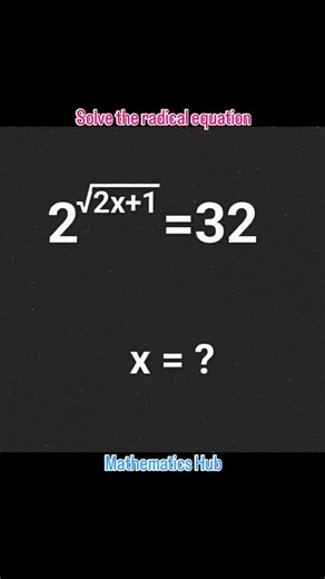 3.1K views · 83 reactions | Solve the radical equation #viralreels #viral #maths #solve #simplify | Mathematics Hub | Facebook