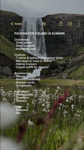 Packing list for Iceland 🇮🇸🧳 Spring, SUMMER, and fall 📅🌱☀️🍁 #iceland #icelandtravel
