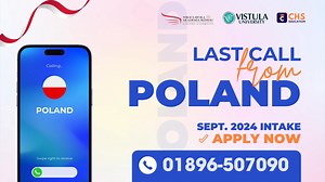 🚀 Last Chance to Apply! 🚀 Secure your spot for the September intake at Wroclaw Business University of Applied Sciences in Poland. Study in Europe from Bangladesh and elevate your career with world-class education. Apply now with CHS Education! 🌟 🏠 Visit office:- Suvastu Novoneel, Flat-1D, H#36, Road-14/A, Dhanmondi, Dhaka, Bangladesh, Opposite to Bangladesh Medical College, Sangkar Bus Stand, Dhanmondi, Dhaka-1209 ☎️ 01896507090, 01617009003 #StudyAbroad #Poland #HigherEducation #CHSEducatio