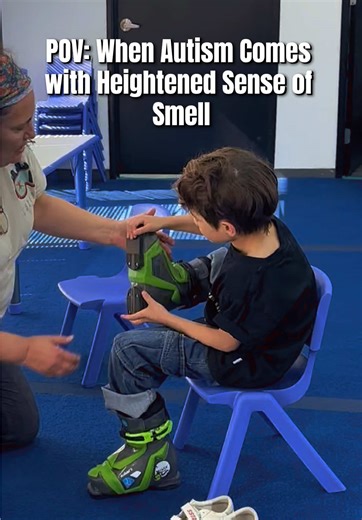 Kicking off ski lessons today. ⛷️❄️ Rented (slightly smelly 😅) boots. And a brand-new motor plan to figure out. This is brand new terrain for his body to map. New balance. New sequencing to process — listen ➝ adjust ➝ shift weight ➝ trust his edges. And on top of that… more verbal instruction coming in while his body is still trying to decode gravity. This is how we work with Michael — we layer challenge without deciding for him that he can’t do something before he’s even had the chance to try.