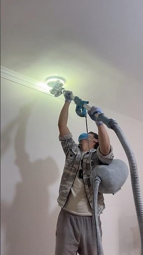 Ceiling Sanding With Drywall Sander! INSANELY Smooth Finish 😳🔥
