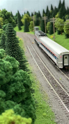 The New Bachmann Amtrak Amfleet having a test run around the layout