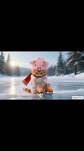 72K views · 5.3K reactions | Adorable Ginger kitten ice skates with Mama Cat on the frozen winter ice field ⛸️❄️ | The One | Facebook