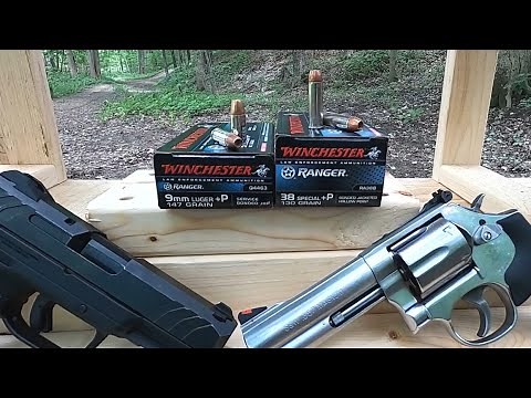 .38 Special+P VS 9mm+P Winchester Ranger (4" Barrels)👮