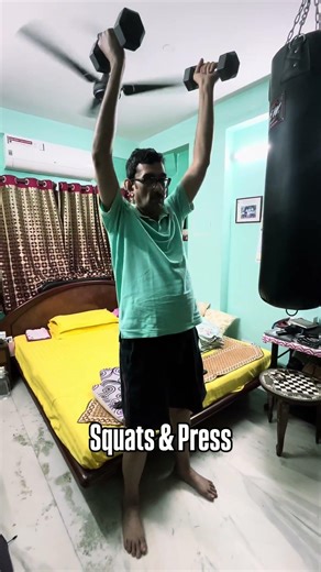 Squats & Dumbbell Press || Strength Training || #Squats #video #exercise