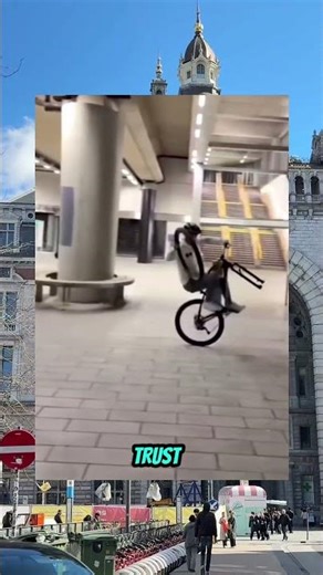 Extreme Bike Balance Trick On Edge 😳 #shorts
