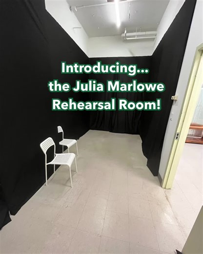 You’ve met Pickford, Fairbanks, Holland, Astaire, Booth, Shaw, and Jefferson… but have you met Marlowe? Maybe not yet, because Houghton Hall has just added a new rehearsal room! Named for Julia Marlowe, an acclaimed Shakespearean actress and a founding member of the Episcopal Actors’ Guild, (formed at the Church of the Transfiguration, our friends next door!), the new Marlowe rehearsal room is perfect for small and medium-size rehearsals (seated: 6-8 people, with space to move: 2-3 people). With