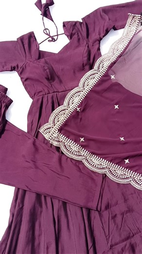 Chanderi Silk With Heavy Flair Anarkali Suit Set