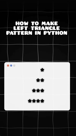 Left Triangle Pattern in Python | Pattern Printing for Beginners #python