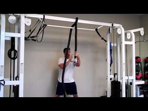 How to do a High Battling Rope Pull Down | Rope Exercises
