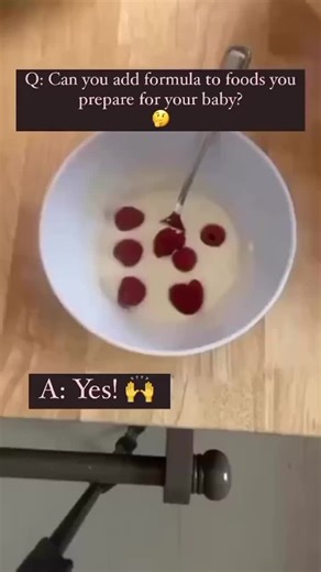 Have you ever thought about adding formula to foods you prepare? It’s common for parents to add breastmilk to recipes, but can you do the same with formula? Great news... You can! 🍼 Plenty of people mix oatmeal, cereal, or baby food with formula but you can also use it to cook in recipes like pancakes or even mashed potatoes! Often parents will add formula to a recipe to give it a boost of extra nutrients or calories, or to thin out something thicker, such as peanut butter or almond butter for 